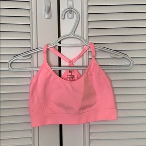 Pink sports bra